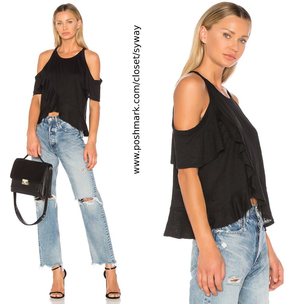 ALC Linen Tiered Cold Shoulder Anya Top